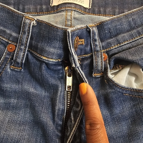 Madewell 9-inch High Rise Skinny Skinny Casual Distressed Denim Jeans 26 - Picture 4 of 8